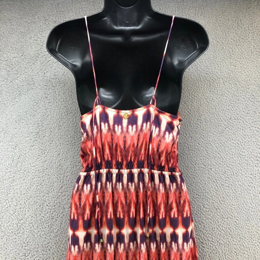 ViX Paula Hermanny Maxi Dress Womens Small Red‎ Purple Ikat Abstract Resort